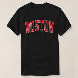 Boston Varsity Stil Red Text T-Shirt