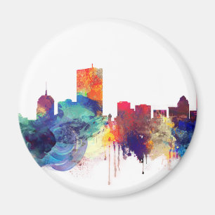 Boston vattenfärghorisont magnet