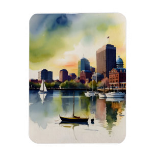 Boston vattenfärgskonst magnet