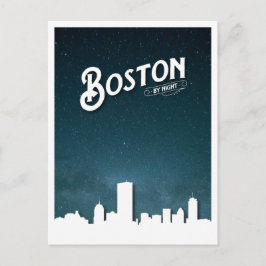 Boston vid nattlig horisont - Boston, Massachusett Vykort