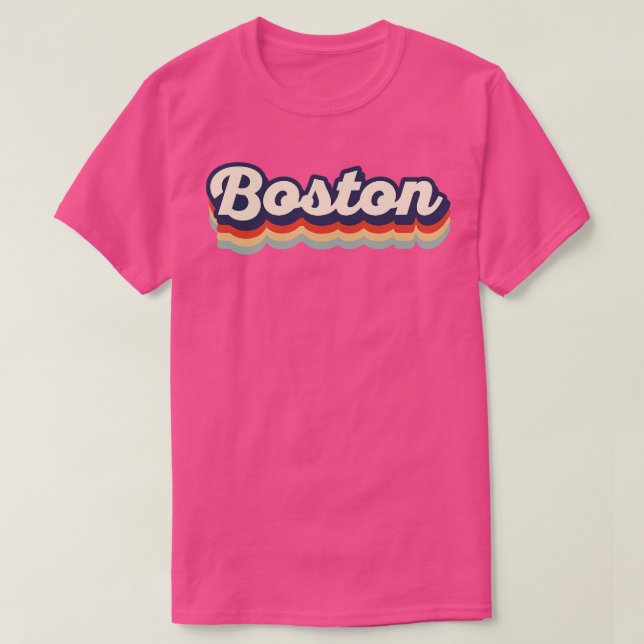 Boston Vintage Färg T Shirt (Design framsida)