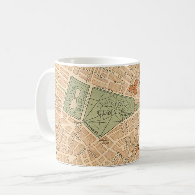 Boston Vintage Karta Kaffemugg (Framsida vänster)