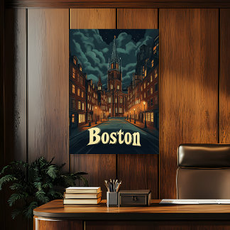 Boston Vintage resor Poster