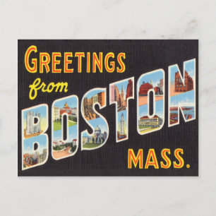 Boston Vintage resor vykort återställt
