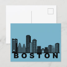 Boston vykort – ikonisk siluett av stadsbilden