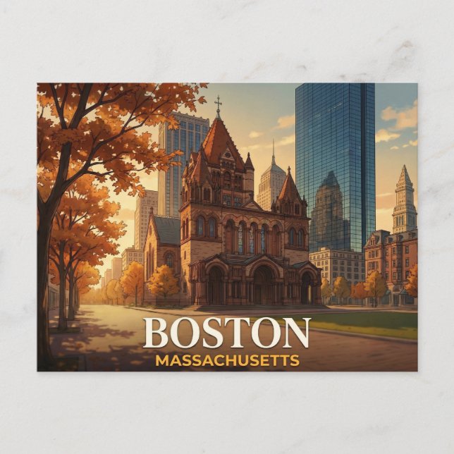 Boston vykort | Trinity Church Skyline Souvenir (Framsida)