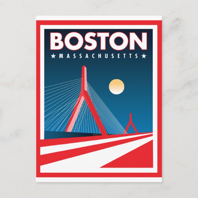 Boston Zakim Bridge Vykort (Framsida)