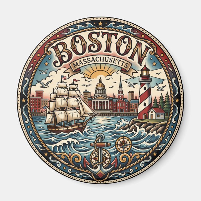 Bostonhamnen Magnet (Framsidan)