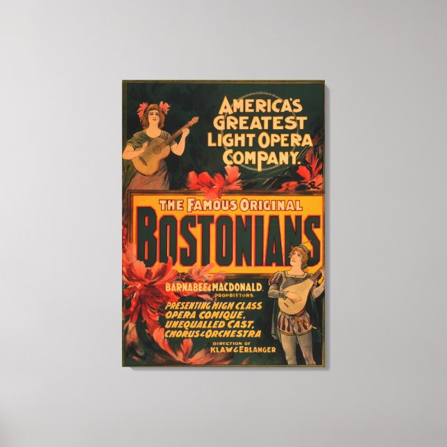 Bostonians Amerikas Underbarare lätta opera Canvastryck (Framsida)