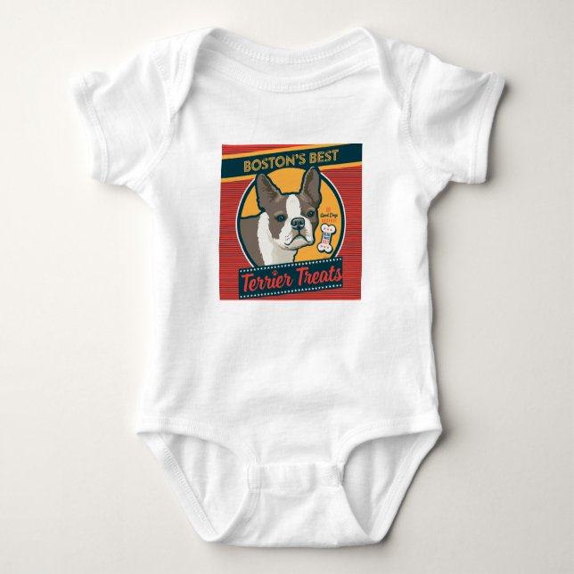 Boston's Best Terrier Treats T Shirt (Framsida)