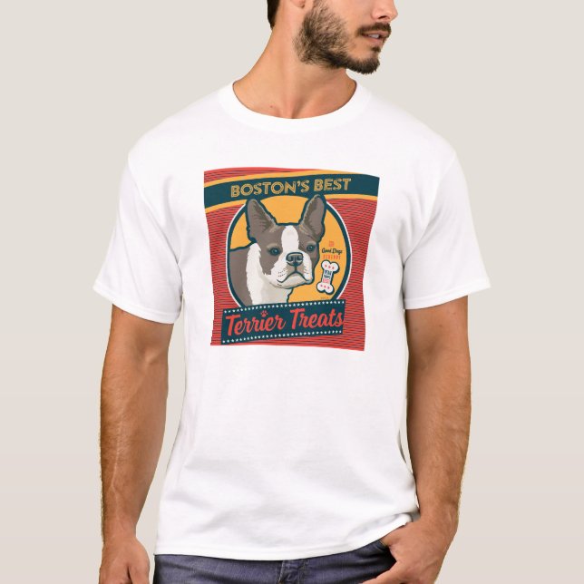 Boston's Best Terrier Treats T Shirt (Framsida)