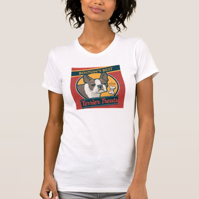 Boston's Best Terrier Treats T Shirt (Framsida)