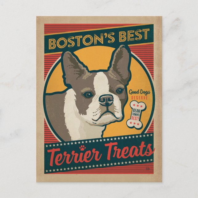 Boston's Best Terrier Treats Vykort (Framsida)