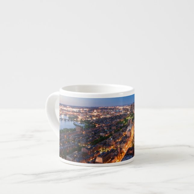 Bostons horisont på skymningen espressomugg (Framsida vänster)