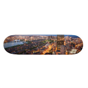 Bostons siluett vid skymning mini skateboard bräda 18,7 cm