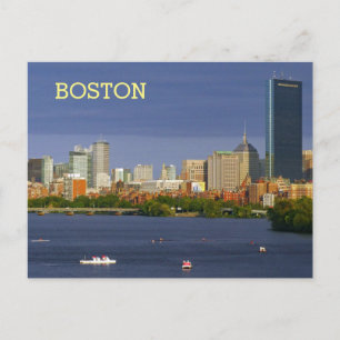 Bostons skyline och Charles River Vykort
