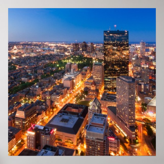 Boston's skyline vid dusk poster (Framsidan)