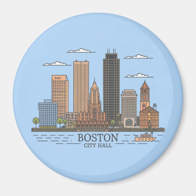 Bostons stadsbild, Bostons siluett ma Magnet (Framsidan)