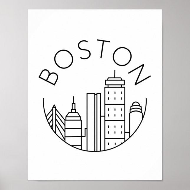 Bostons stadsbild, Bostons siluett ma Poster (Framsidan)