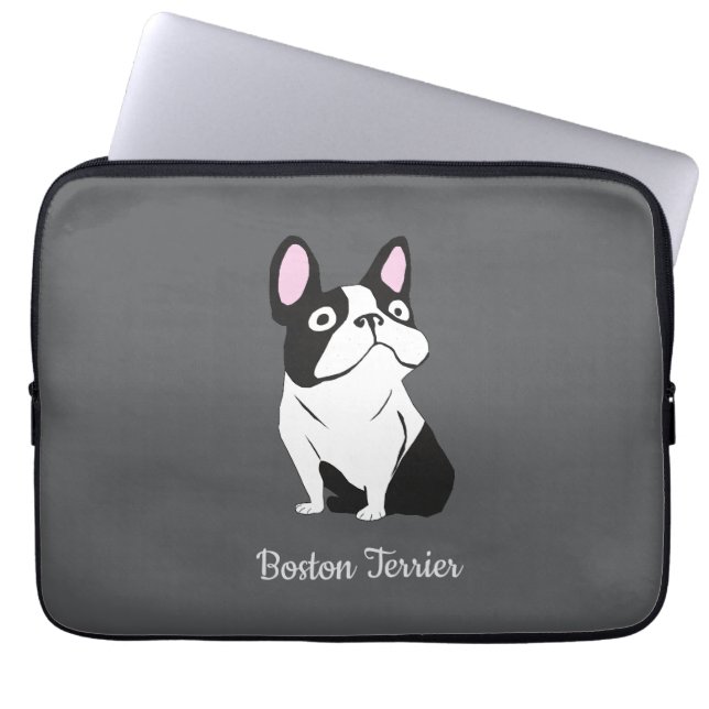 Bostonterrier Laptop Fodral (Framsidan)