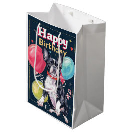 Bostonterrier med ballonger
