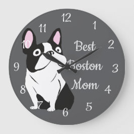 Bostonterrier Stor Klocka