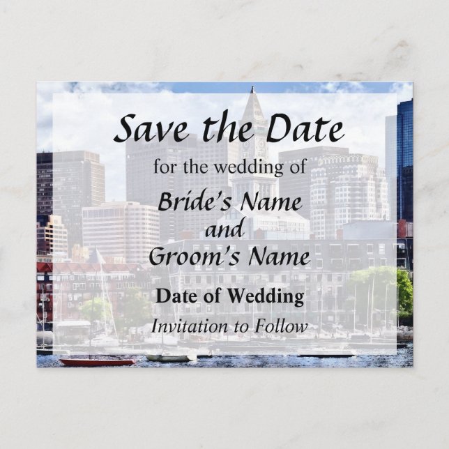 Bostonutsikt med Custom House Tower Spara datum Meddelande Vykort (Framsida)