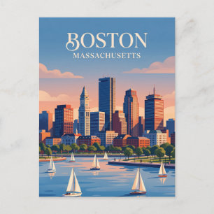 Bostonutsikt USA Vykort