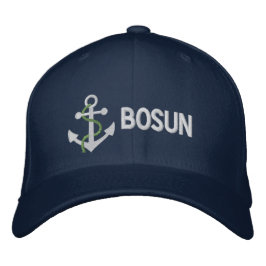 BOSUN Yacht Embroized Cap Blue Broderad Keps