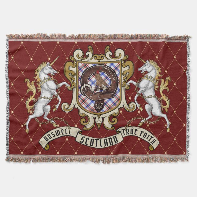Boswell Klan Badge & Tartan Filt (Framsidan)