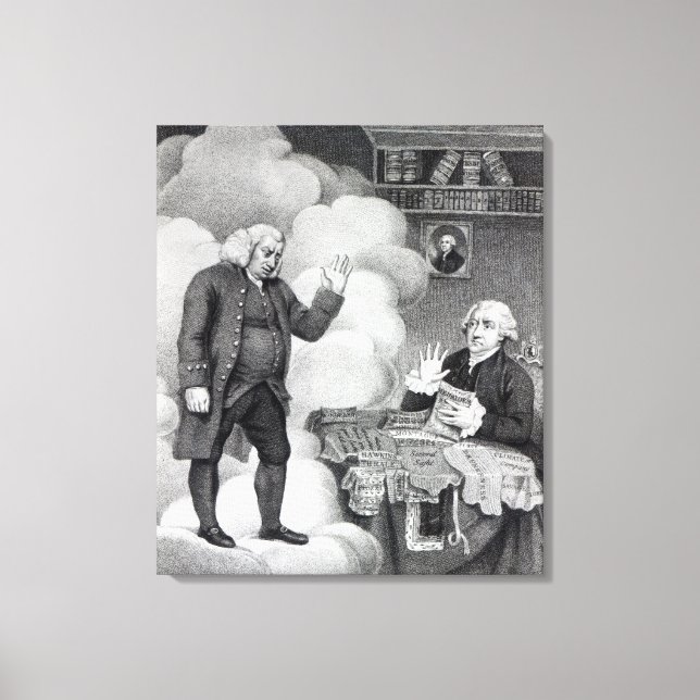 Boswell och Ghost of Samuel Johnson Canvastryck (Framsida)