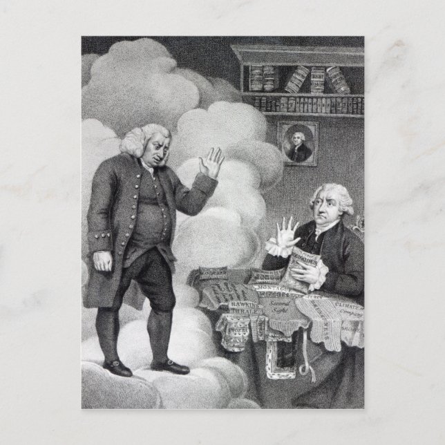Boswell och Ghost of Samuel Johnson Vykort (Framsida)