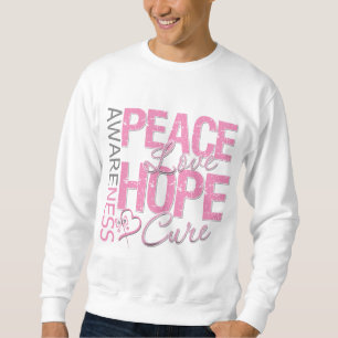 Bot för bröstcancerfredkärlek sweatshirt