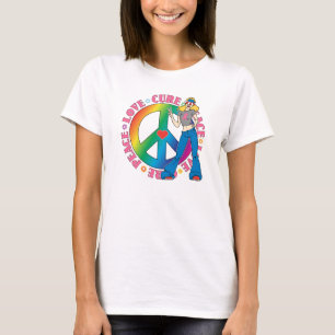 Bot för bröstcancerfredkärlek tee shirt
