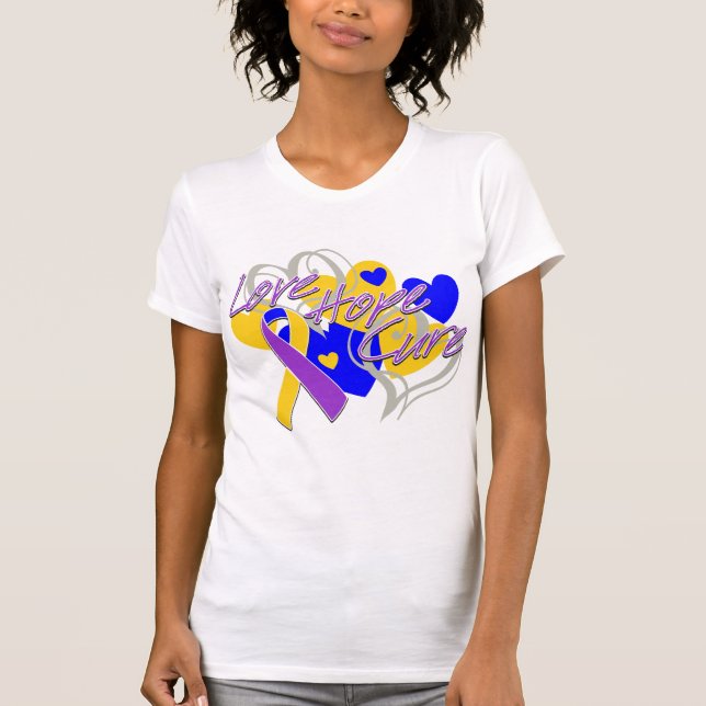 Bot för hopp för blåsacancerkärlek t shirt (Framsida)