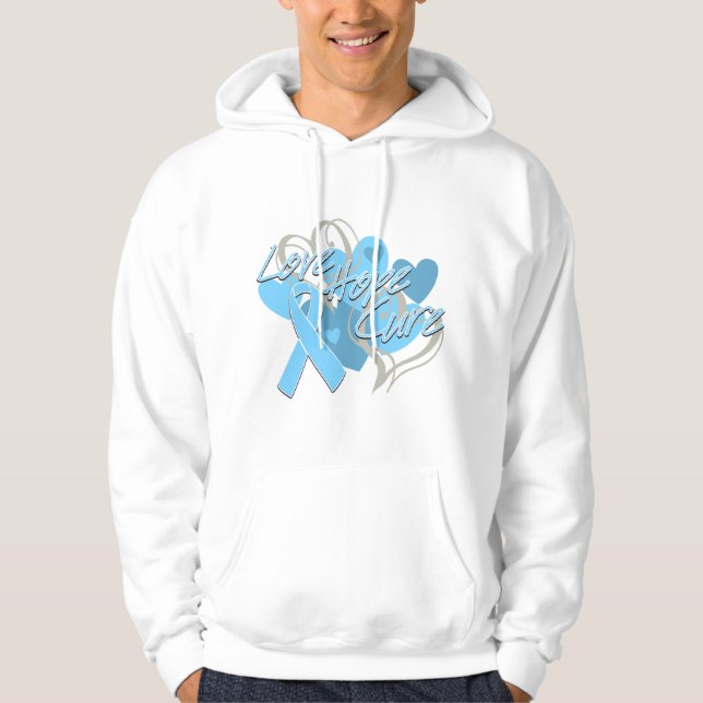 Bot för hopp för prostatacancerkärlek sweatshirt med luva (Framsida)