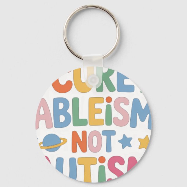 Bota Ableism Inte Autism Nyckelring (Framsida)