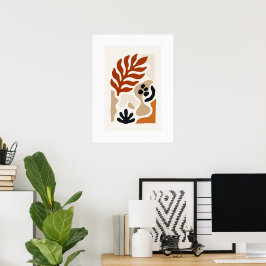 Botánisk Abstrakt Bladtryck | Modern Scandinavia Poster