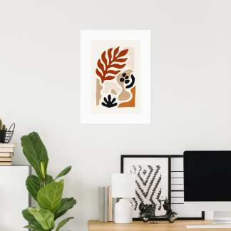 Botánisk Abstrakt Bladtryck | Modern Scandinavia Poster