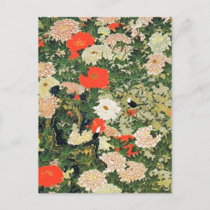 Botan Shoukinzu Colorful Blommigt Flowers Mönster Vykort