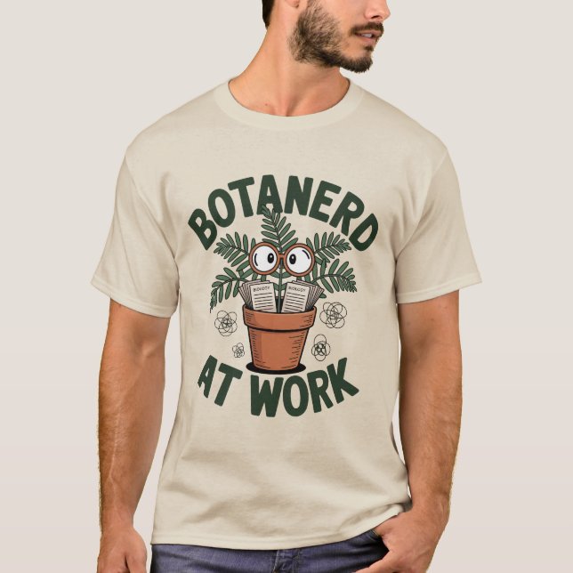 Botanerd på Grönten Funny Plant Nerd Tecknad T Shirt (Framsida)