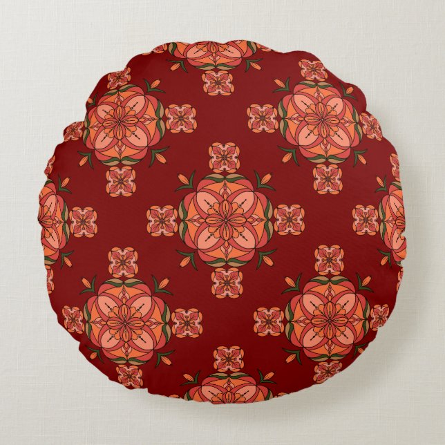 Botanic Bloom Round Pillow Rund Kudde (Framsidan)