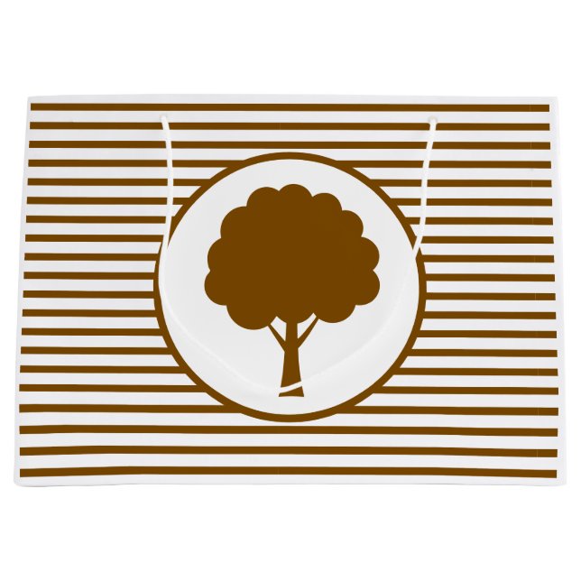 Botanic Brown Tree Stripes Gift Bag (Framsidan)