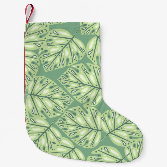 Botanic jungle seamless pattern in pastel green co liten julstrumpa (Framsidan)