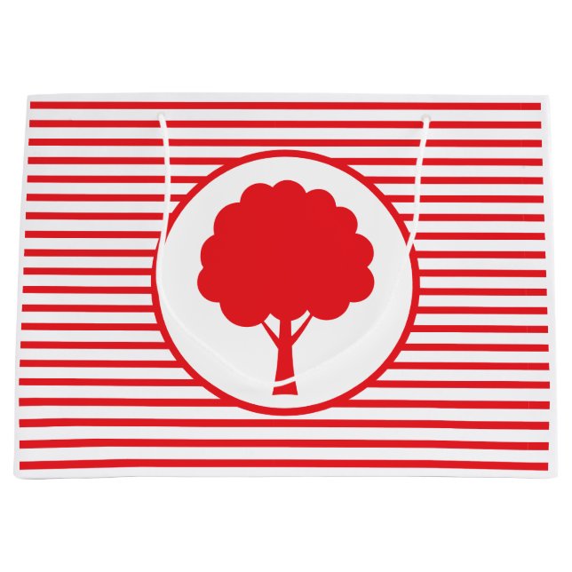 Botanic Red Stripes Tree Gift Bag (Framsidan)