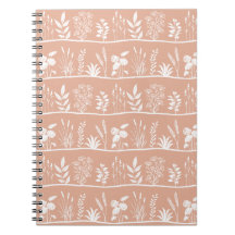 Botanic Whisper White Plants Silhouette Peach