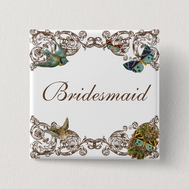 Botanica Bröllop Ensemble - Bridesmaid Pin Knapp (Framsida)
