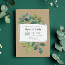 Botanica Kraft bröllopsinbjudan