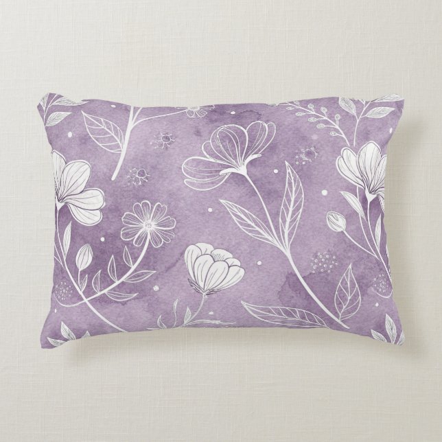 Botanical Accent Pillow in Dreamy Lavender Prydnadskudde (Framsidan)