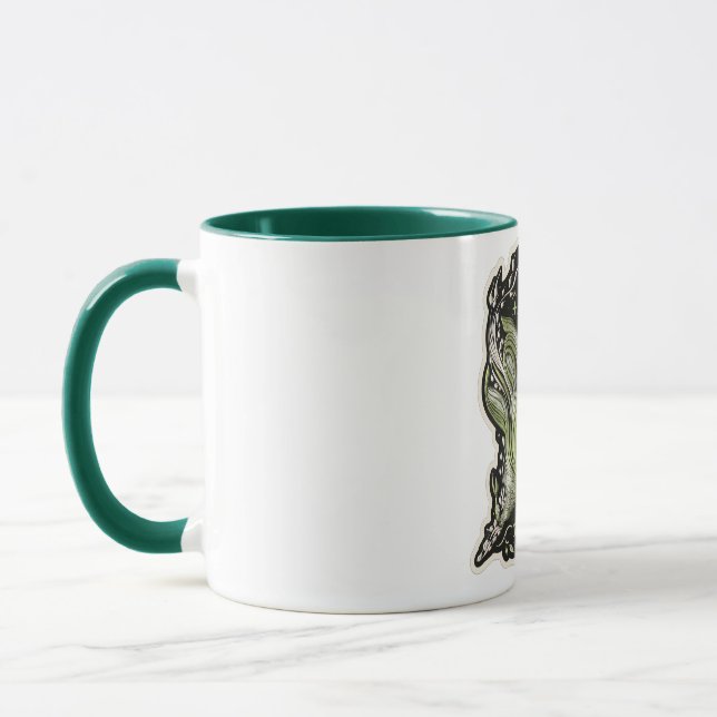 Botanical Aesthetic Green Embroidery Style mugs Mugg (Vänster)